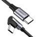 A product image of UGREEN USB 2.0 Type-C to Type-C 90 Degree 60W PD Braided Cable (2m)